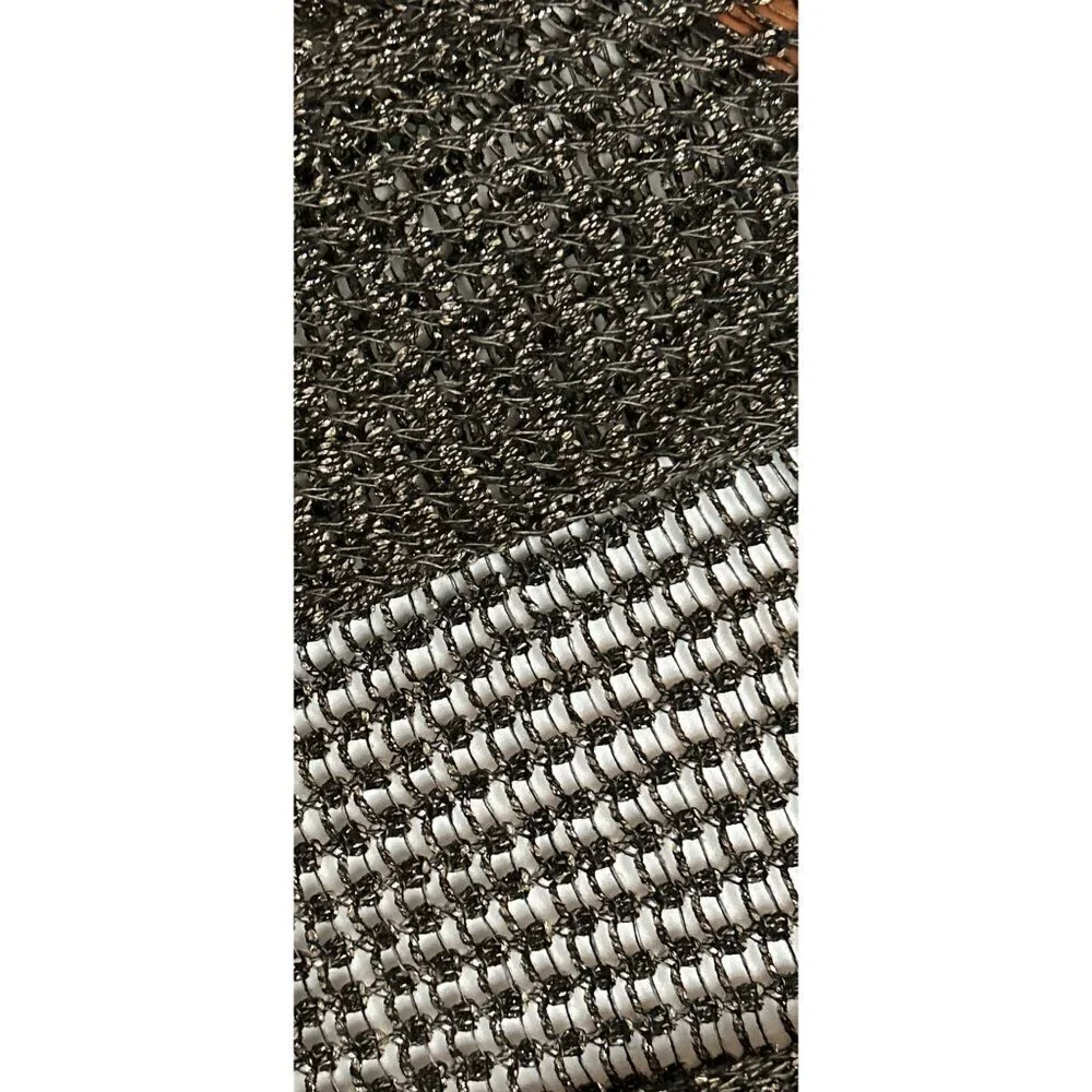 Eileen Fisher Open Knit Metallic Cardigan Sweater Duster Lightweight Long Sleeve